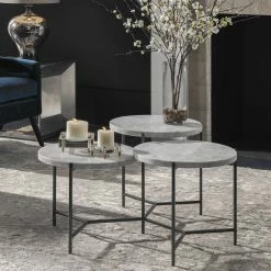 UTTERMOST Furniture CIRC TIERED MARBLE COFFEE TABLE