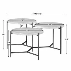 UTTERMOST Furniture CIRC TIERED MARBLE COFFEE TABLE