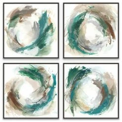 L ART "CIRCLE OF TRUTH" GILDED SILVER CANVAS ART SERIES Wall Art