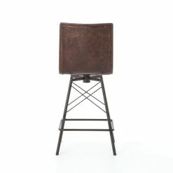 Outlet ⭐ FOUR HANDS DIAW COUNTER STOOL: HAVANA LEATHER ❤️ 13 FOUR HANDS DIAW COUNTER STOOL: HAVANA LEATHER