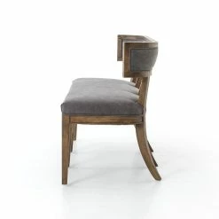 FOUR HANDS CARTER DINING BANQUETTE BENCH: DARK MOON CANVAS