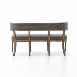 FOUR HANDS CARTER DINING BANQUETTE BENCH: DARK MOON CANVAS