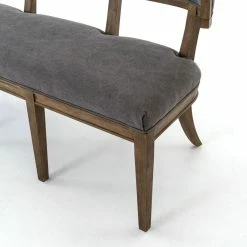 FOUR HANDS CARTER DINING BANQUETTE BENCH: DARK MOON CANVAS
