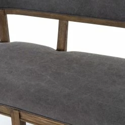 FOUR HANDS CARTER DINING BANQUETTE BENCH: DARK MOON CANVAS
