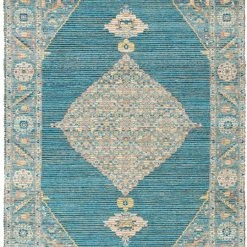 SURYA CLARA PRINTED JUTE RUG: BLUE MULTI