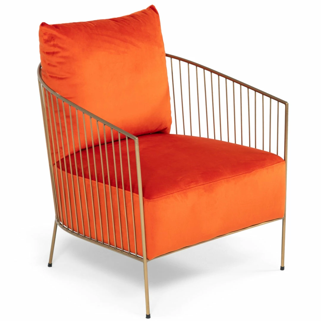 Best deal โ VIG Furniture CLEMENTINE ORANGE VELVET ACCENT CHAIR ๐ 2 VIG Furniture CLEMENTINE ORANGE VELVET ACCENT CHAIR