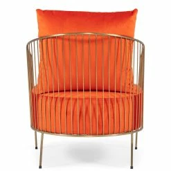 Best deal โ VIG Furniture CLEMENTINE ORANGE VELVET ACCENT CHAIR ๐ 8 VIG Furniture CLEMENTINE ORANGE VELVET ACCENT CHAIR