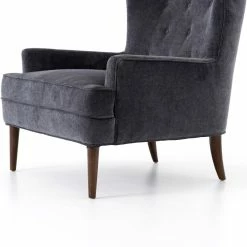 FOUR HANDS CLERMONT CHAIR: CHARCOAL WORN VELVET Furniture