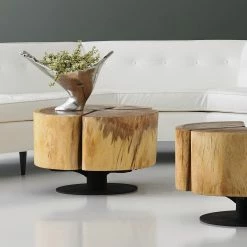 PHILLIPS COLLECTION CLOVER NATURAL CHAMCHA WOOD COFFEE TABLE