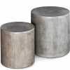 URBIA Living Room CONCRETE PEDESTAL TABLES | SET OF 2