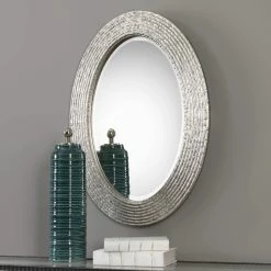 UTTERMOST CONDER BURNISHED SILVER OVAL MIRROR Mirrors