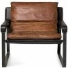 MOES CONNOR OPEN ROAD BROWN LEATHER SLING CHAIR Living Room