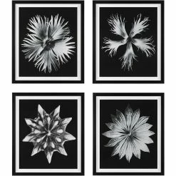 UTTERMOST Wall Art "CONTEMPORARY FLORET" GLASS FRAMED PRINTS | SET OF 4