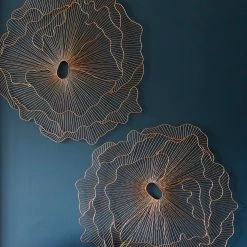PHILLIPS COLLECTION COPPER POPPY FLOWER WALL DECOR Wall Sculptures + Decor