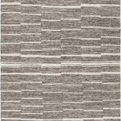 SURYA MAKI WOOL + VISCOSE FLAT RUG: CHARCOAL
