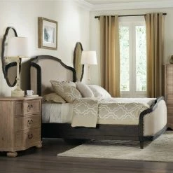 HOOKER Bedroom CORSICA UPHOLSTERED SHELTER KING BED: ESPRESSO