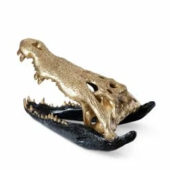 Budget ๐ PHILLIPS COLLECTION CROCODILE SKULL SCULPTURE: BLACK, GOLD Pillows + Decor ๐ 6 PHILLIPS COLLECTION CROCODILE SKULL SCULPTURE: BLACK, GOLD Pillows + Decor