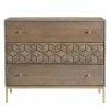 MOES Furniture CUBIC MANGO WOOD + BRASS CHEST