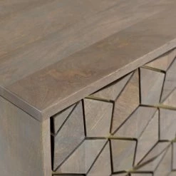 MOES CUBIC MANGO WOOD + BRASS NIGHTSTAND Furniture