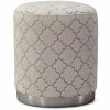 TOV Living Room CYDNEY VELVET OTTOMAN: CREAM