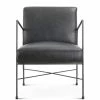 MOES DAGWOOD BLACK LEATHER ARM CHAIR