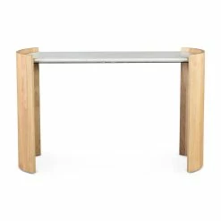 MOES DALA LIGHT OAK + MARBLE TOP CONSOLE TABLE