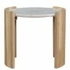 MOES DALA LIGHT OAK + MARBLE SIDE TABLE