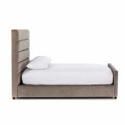 FOUR HANDS DAPHNE SAGE WORN VELVET UPHOLSTERED BED Bedroom