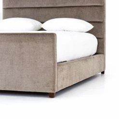 FOUR HANDS DAPHNE SAGE WORN VELVET UPHOLSTERED BED Bedroom