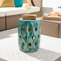 SURYA DAYNA CERAMIC GARDEN STOOL Furniture