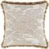 SURYA DEJA JUTE EMBROIDERED FRINGE PILLOW Pillows + Decor