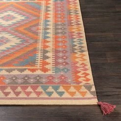 Brand new 😀 SURYA DEJA KILIM RUG: ORANGE SUNRISE ⌛ 8 SURYA DEJA KILIM RUG: ORANGE SUNRISE