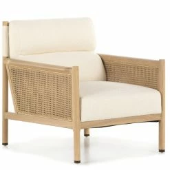 FOUR HANDS Furniture DEMPSEY CANE PANELED ARM CHAIR: IVORY