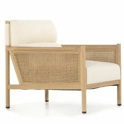 FOUR HANDS Furniture DEMPSEY CANE PANELED ARM CHAIR: IVORY