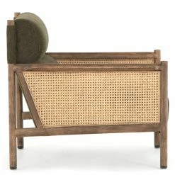 FOUR HANDS Furniture DEMPSEY CANE PANELED ARM CHAIR: OLIVE