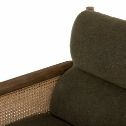 FOUR HANDS Furniture DEMPSEY CANE PANELED ARM CHAIR: OLIVE