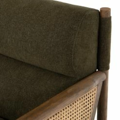 FOUR HANDS Furniture DEMPSEY CANE PANELED ARM CHAIR: OLIVE