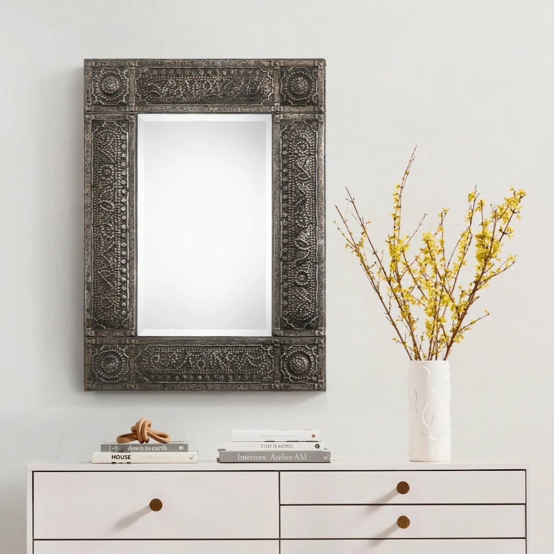 Promo 🥰 SALT Mirrors DHALA EMBOSSED ANTIQUE METAL MIRROR 😍 2 SALT Mirrors DHALA EMBOSSED ANTIQUE METAL MIRROR