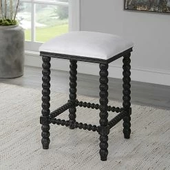 UTTERMOST Furniture DHARMA CERUSED BLACK COUNTER STOOL