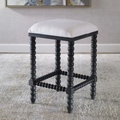 UTTERMOST Furniture DHARMA CERUSED BLACK COUNTER STOOL