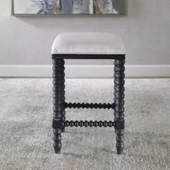 UTTERMOST Furniture DHARMA CERUSED BLACK COUNTER STOOL