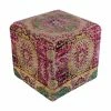 SURYA DHARMA CUBE OTTOMAN: FUCHSIA, EMERALD Living Room
