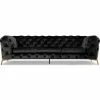 VIG DIETRICH BUTTON TUFTED VELOUR SOFA: BLACK Furniture