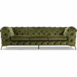 VIG Furniture DIETRICH BUTTON TUFTED VELOUR SOFA: MOSS GREEN