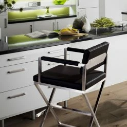 Flash Sale ๐ TOV DIRECTOR BAR STOOL: BLACK | STAINLESS ๐ 13 TOV DIRECTOR BAR STOOL: BLACK | STAINLESS
