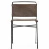 FOUR HANDS DISTRESSED FAUX LEATHER SLING DINING CHAIR