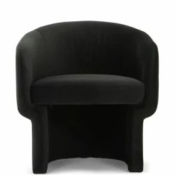 URBIA Furniture DITA BLACK VELVET BARREL CHAIR