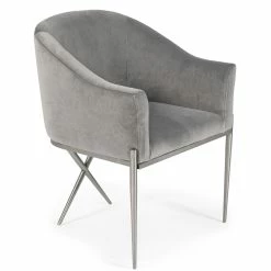 VIG DIVINE GREY VELVET ACCENT CHAIR Furniture