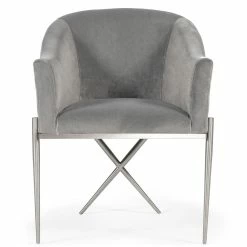 VIG DIVINE GREY VELVET ACCENT CHAIR Furniture