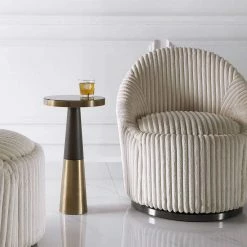 UTTERMOST DIXON ESPRESSO & BRASS ACCENT TABLE